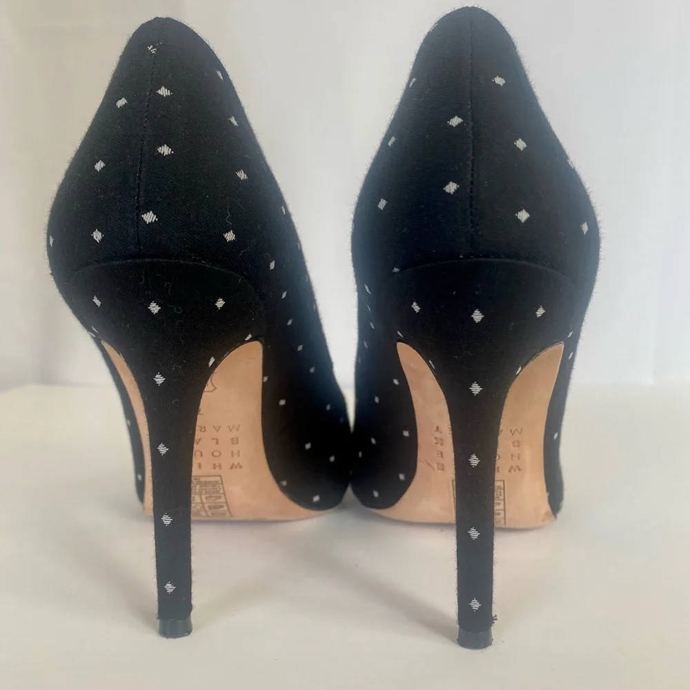 White house black market olivia black ecru polka dot pumps - Picture 6 of 8